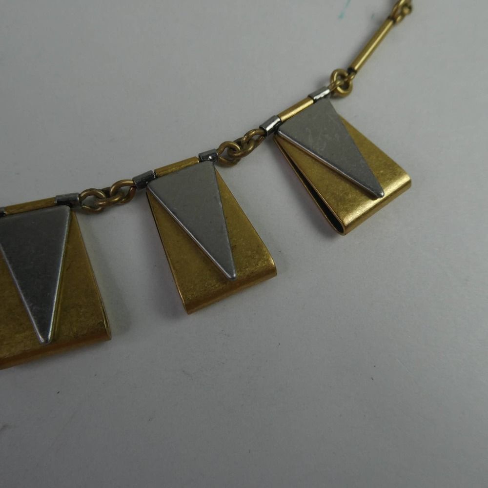 J. Crew Two Tone Hinged Rectangle Triangle Geomet… - image 4
